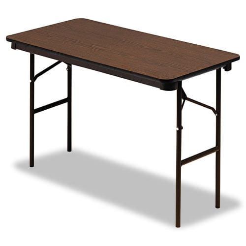 Iceberg Officeworks Classic Wood-laminate Folding Table Curved Legs Rectangular 60w X 30d X 29h Walnut - Furniture - Iceberg