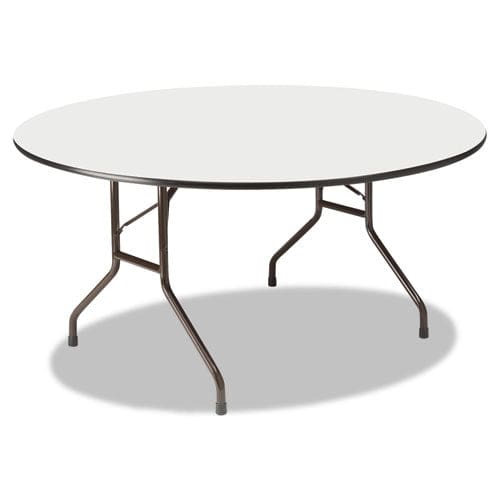 Iceberg Officeworks Wood Folding Table Round 60 Diameter X 29h Gray Top Charcoal Base - Furniture - Iceberg