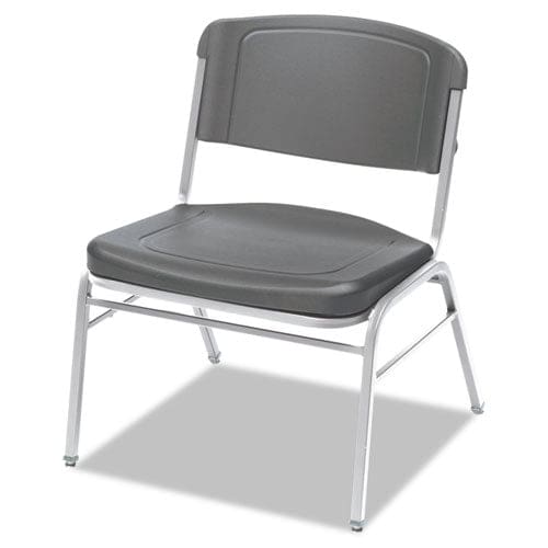 Iceberg Rough N Ready Wide-format Big And Tall Stack Chair Supports 500 Lb 18.5 Seat Height Charcoal Seat/back Silver Base 4/ct - Furniture