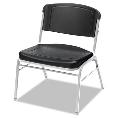 Iceberg Rough N Ready Wide-format Big And Tall Stack Chair Supports 500lb 18.5 Seat Height Black Seat/back Silver Base 4/carton - Furniture