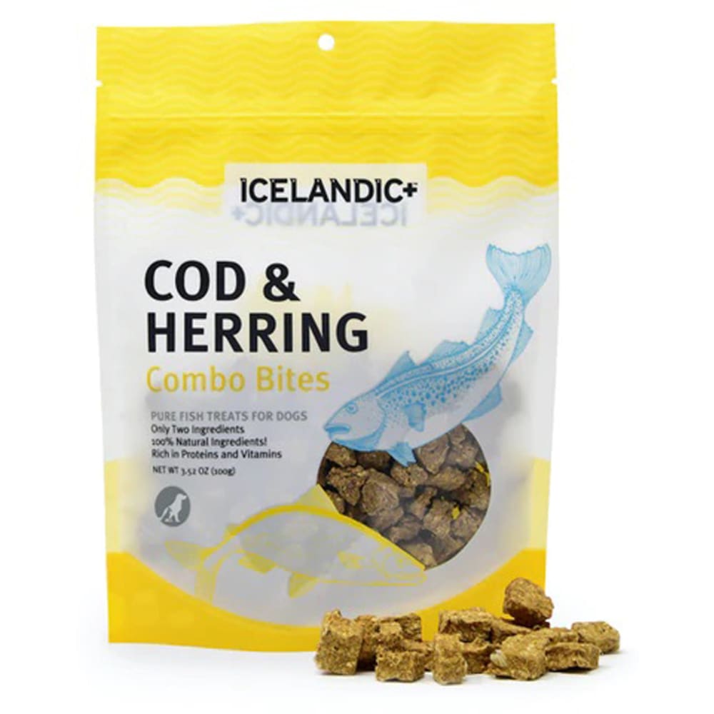 Icelandic Cod and Herring Combo Bites Fish Dog Treat 3.52-Oz Bag - Pet Supplies - Icelandic
