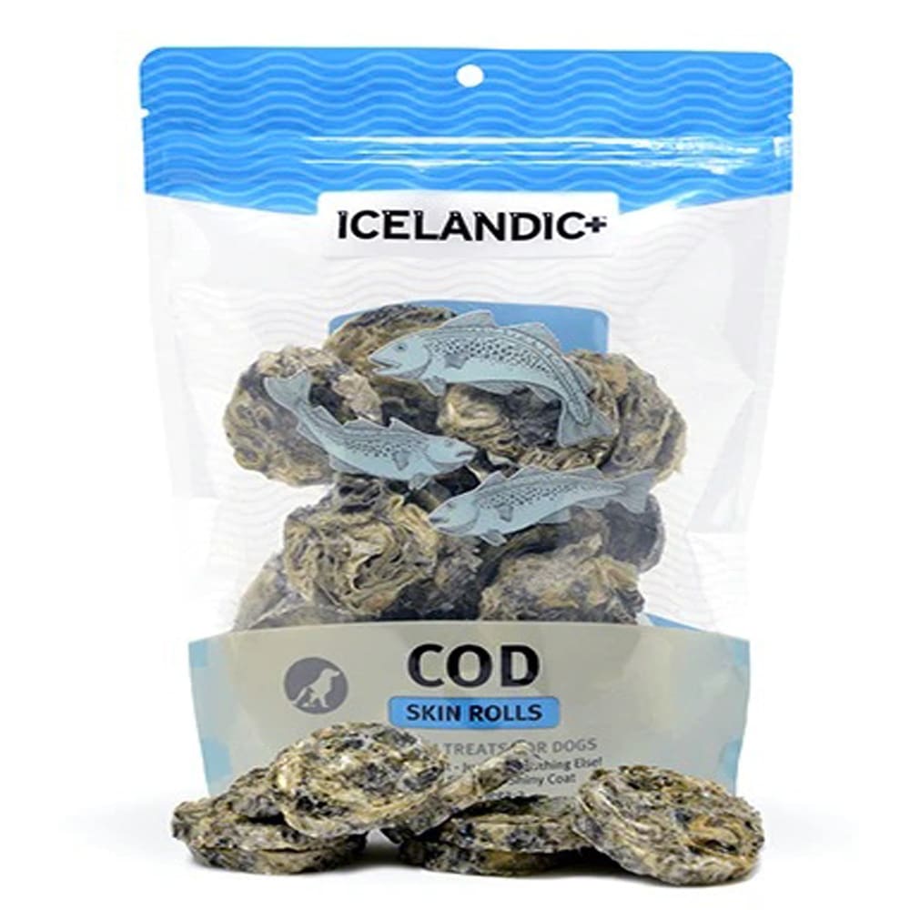 Icelandic Cod Skin Rolls Single 3Oz Bag - Pet Supplies - Icelandic