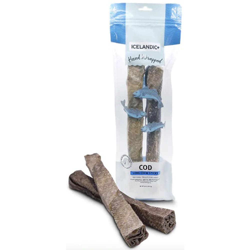 Icelandic Dog Cod Skin Chew Stick 10 Inches 2 Pack - Pet Supplies - Icelandic