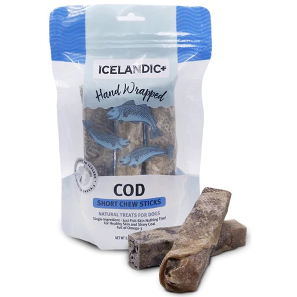 Icelandic Dog Cod Skin Chew Stick 5 Inches 3 Pack - Pet Supplies - Icelandic