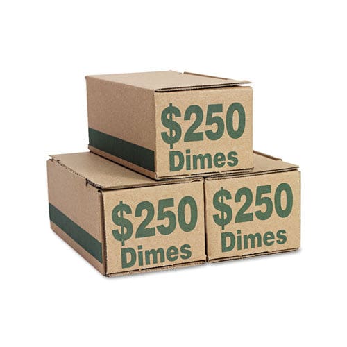 Iconex Corrugated Cardboard Coin Storage With Denomination Printed On Side 8.06 X 3.31 X 3.19 Green - Office - Iconex™