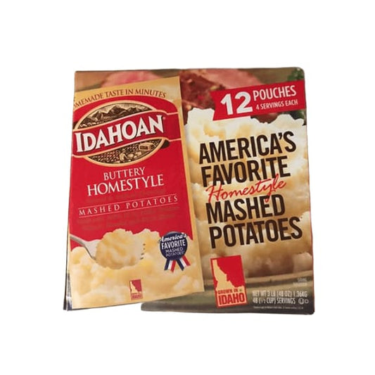 Idahoan Mashed Potatoes, Buttery Homestyle, 4 Ounce (Pack of 12) - ShelHealth.Com