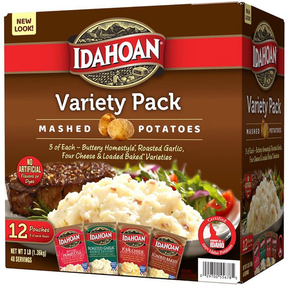 Idahoan Real Premium Mashed Potatoes Variety Pack (4 oz. 12 pk.) - Pasta & Boxed Meals - Idahoan Real