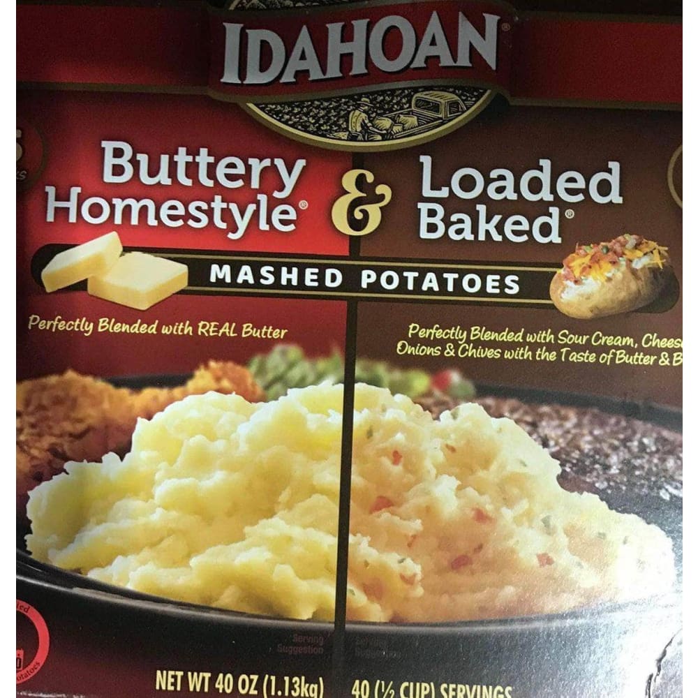 Idahoan Variety Pack Buttery Homestyle & Loaded Baked Mashed Potatoes, 10 x 4 oz. - ShelHealth.Com