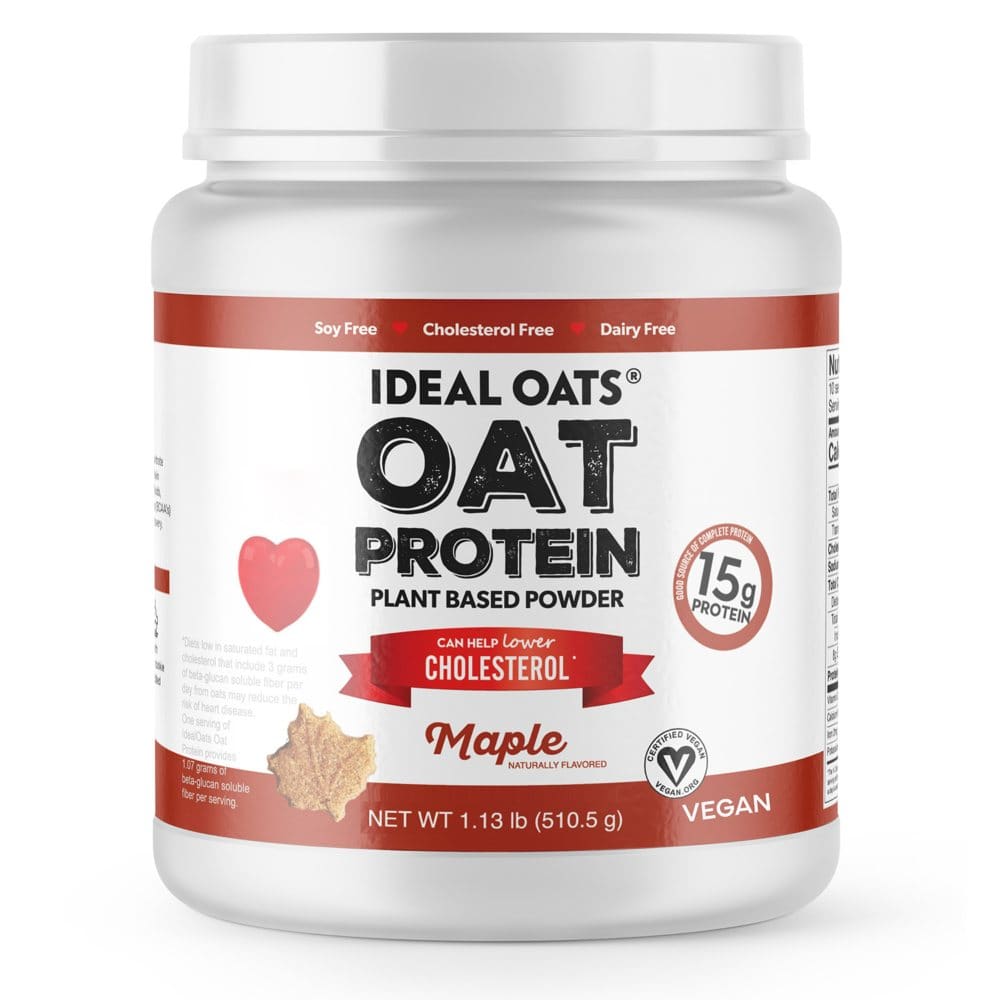 Ideal Oats Plant Protein Powder 100% Oat Protein Maple (1.13 lb.) - Diet Nutrition & Protein - Ideal Oats