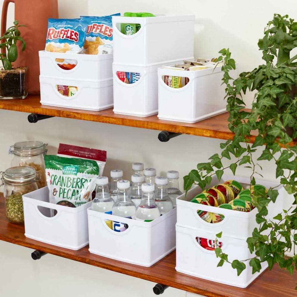 iDesign 9-Piece Recycled White Stacking Kitchen and Pantry Storage Set - Food Storage & Kitchen Organization - iDesign