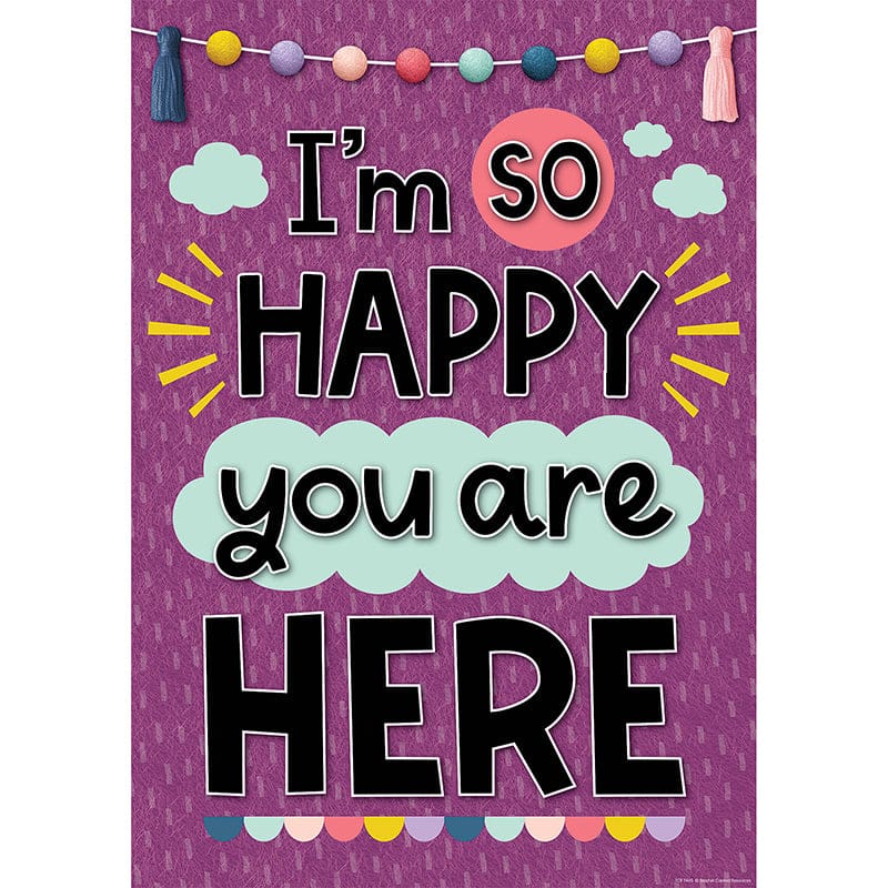 Im So Happy You Are Here Poster (Pack of 12) - Motivational - Teacher Created Resources