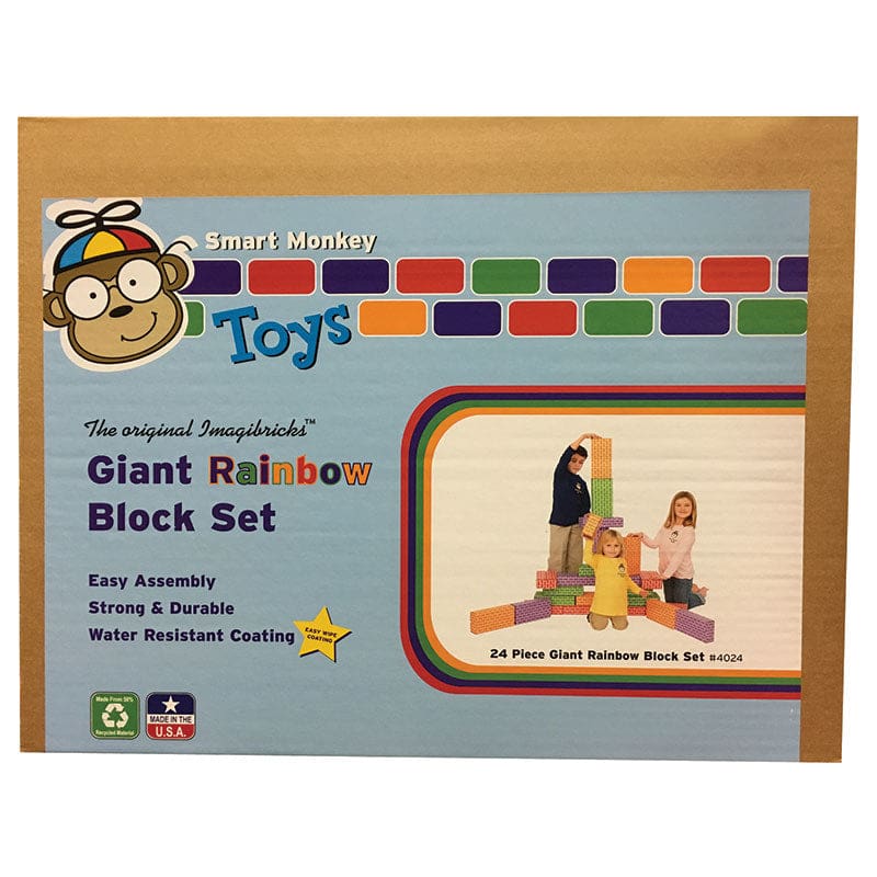 Imagibricks Rainbow Blocks 24 Pc Set - Blocks & Construction Play - Smart Monkey