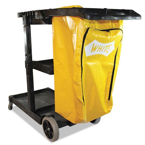 Impact Janitorial Cart Plastic 3 Shelves 1 Bin 20.5 X 48 X 38 Yellow - Janitorial & Sanitation - Impact®