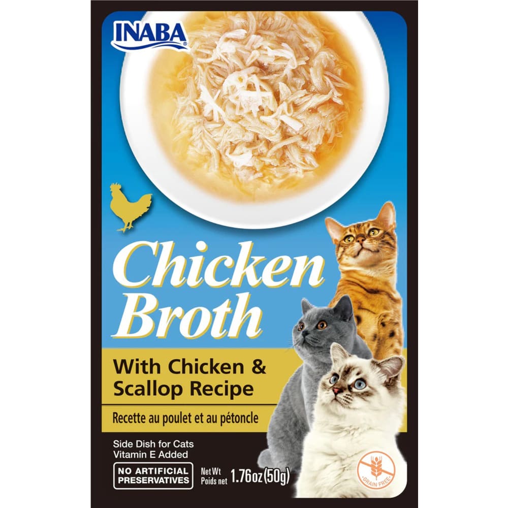 Inaba Cat Broth Chicken Scallop 6Ct-1.76Oz - Pet Supplies - Inaba