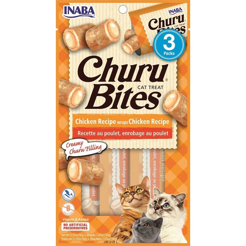 Inaba Cat Churu Bite Chkn Wrap Chicken 6Ct-1.05Oz - Pet Supplies - Inaba