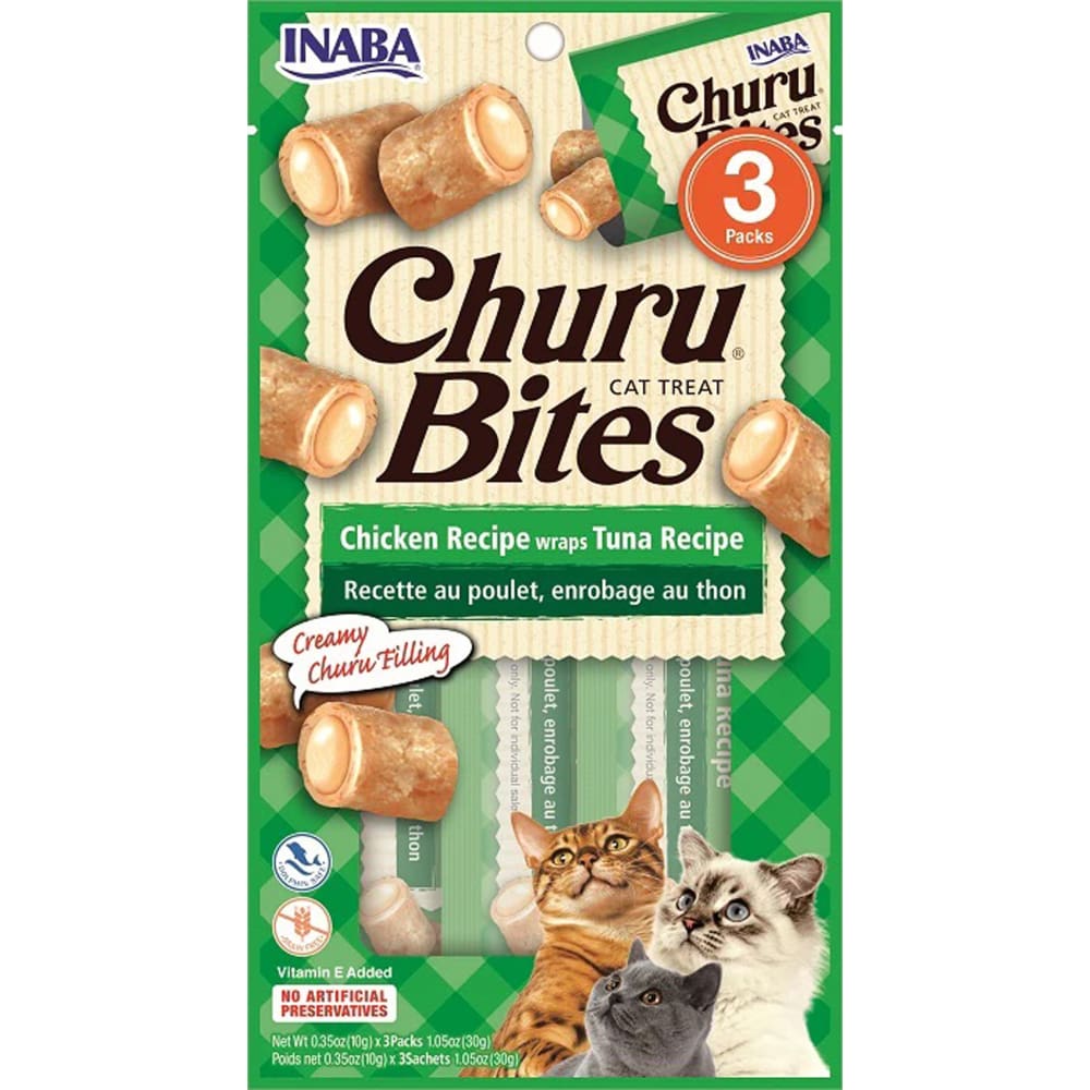 Inaba Cat Churu Bite Chkn Wrap Tuna 6Ct-1.05Oz - Pet Supplies - Inaba