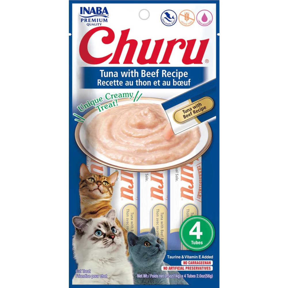 Inaba Cat Churu Puree Tuna Beef 2Oz-6Ct - Pet Supplies - Inaba