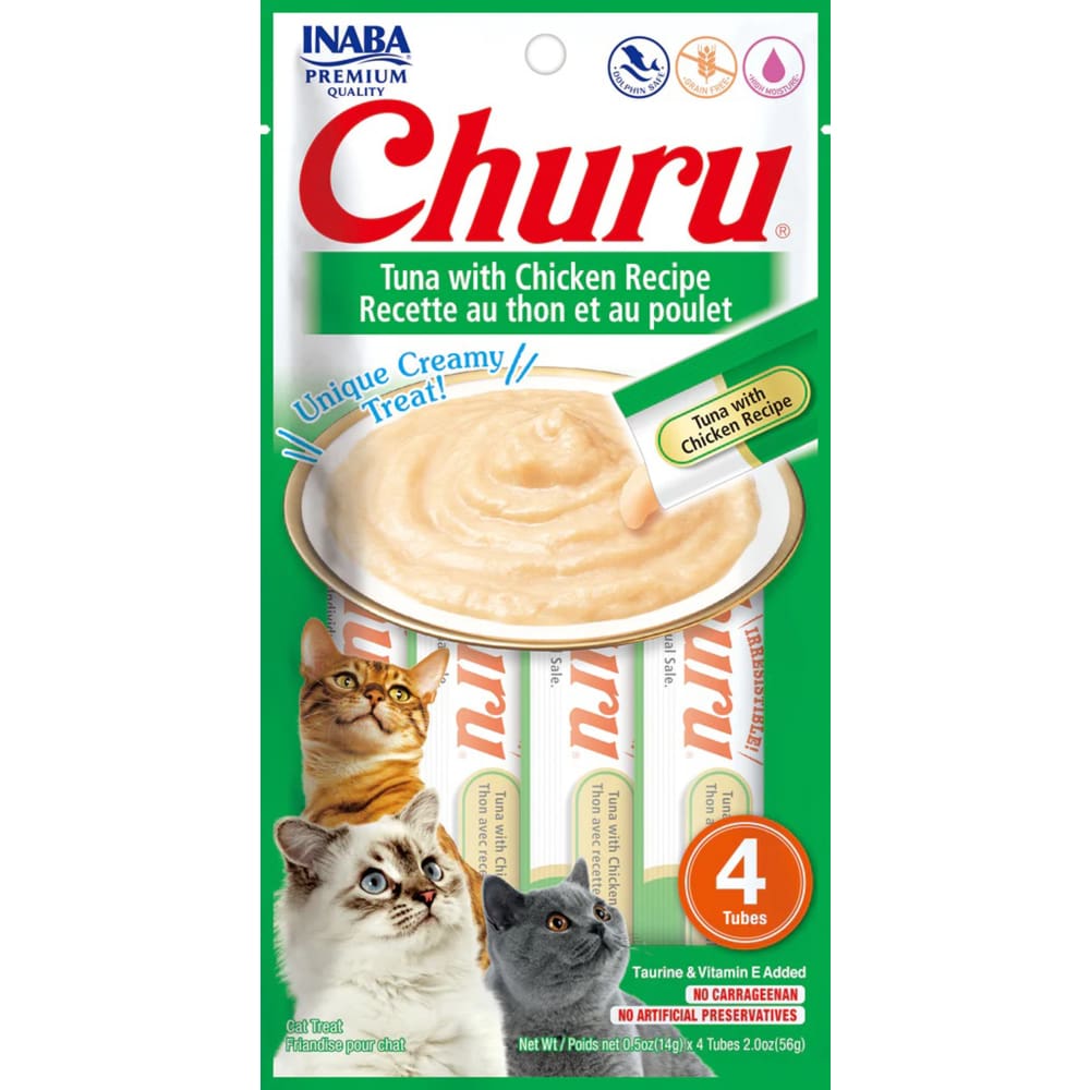 Inaba Cat Churu Puree Tuna Chkn0.52Oz-6Ct - Pet Supplies - Inaba