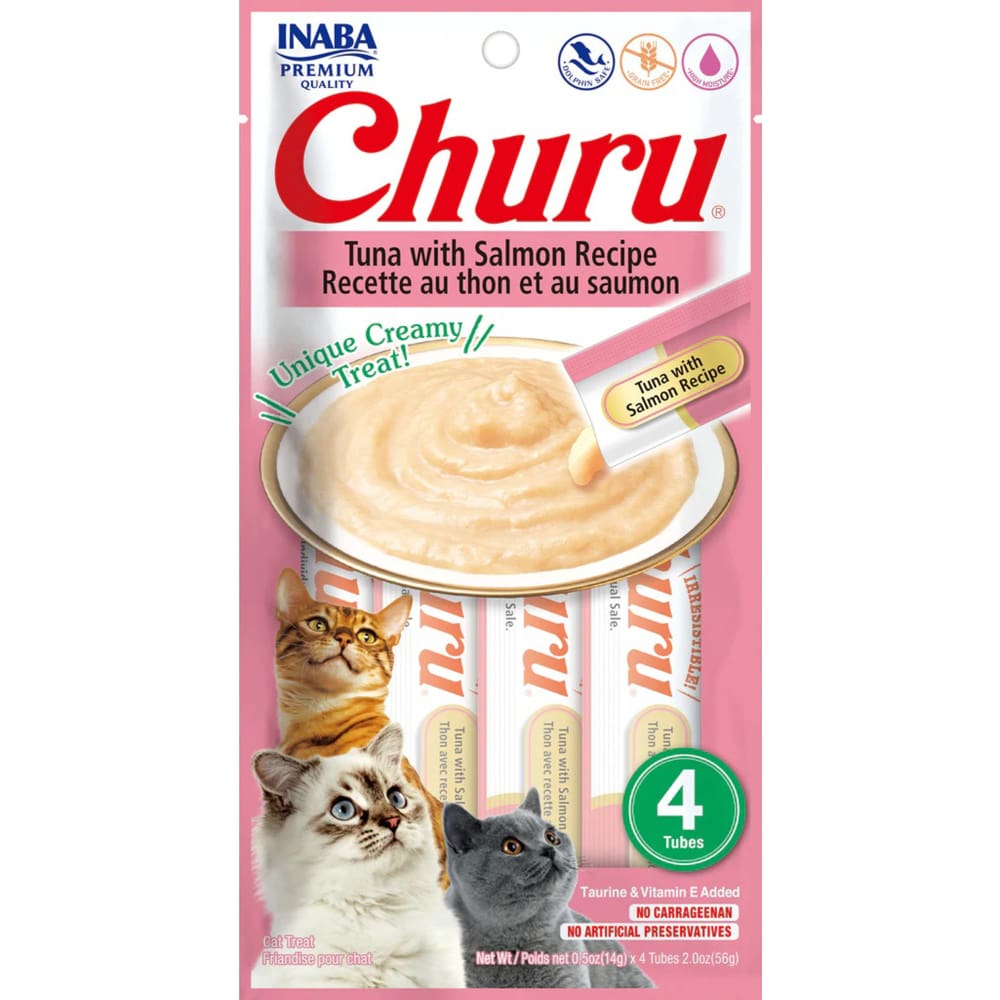 Inaba Cat Churu Puree Tuna Salmon 0.52Oz-6Ct - Pet Supplies - Inaba