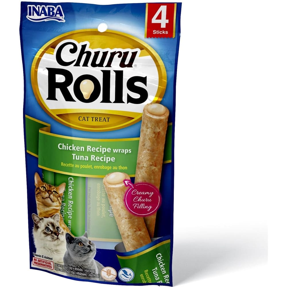 Inaba Cat Churu Rolls Chkn Wrap Tuna 6Ct-1.04Oz - Pet Supplies - Inaba