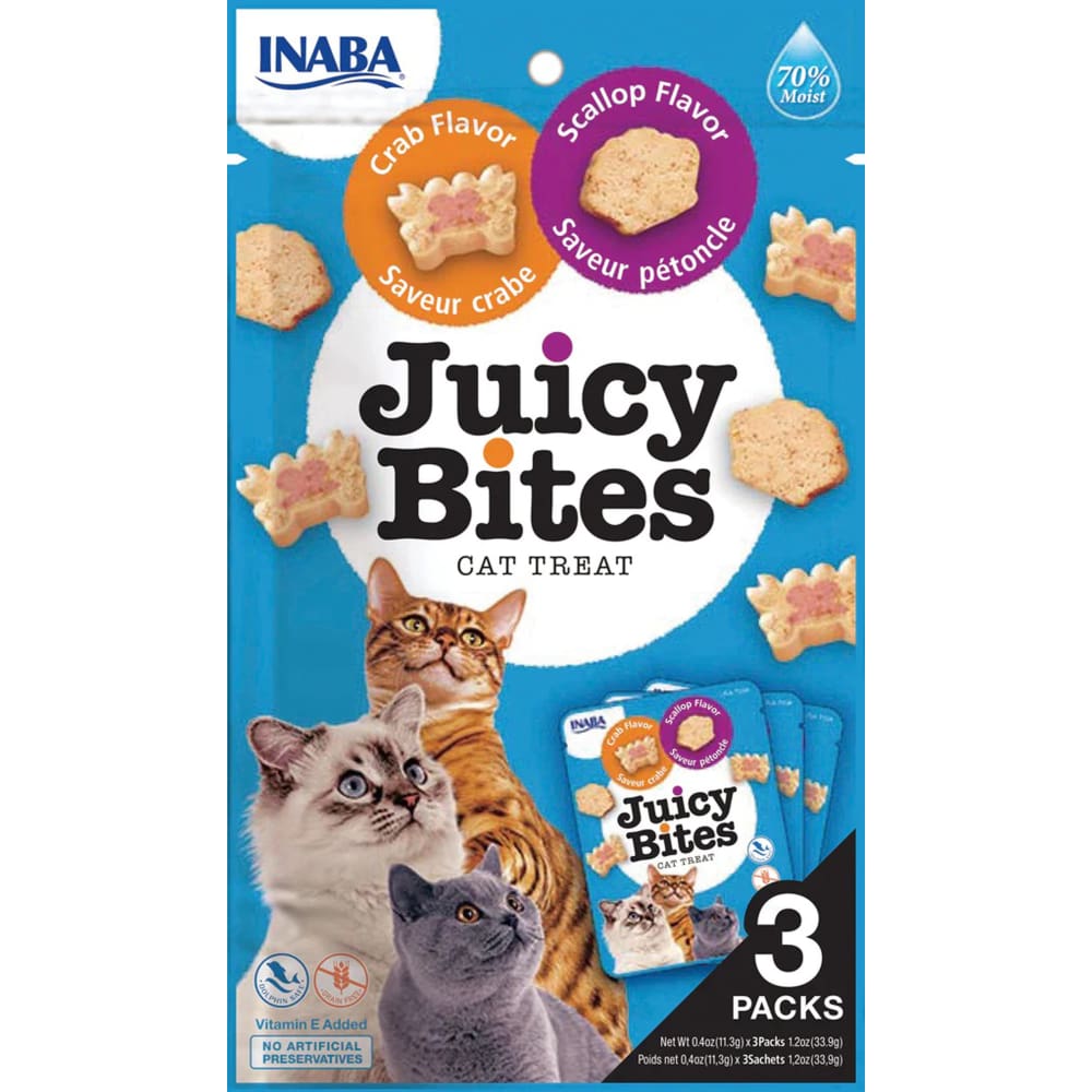 Inaba Cat Juicy Bites Scallop Crab 6Ct-1.2Oz - Pet Supplies - Inaba