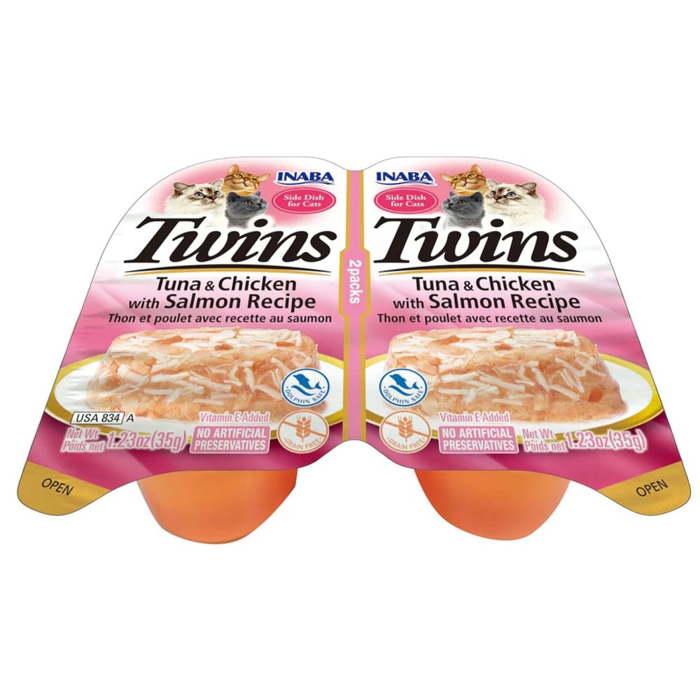 Inaba Cat Twin Cups Tuna Chkn Salmon 6Ct-2.46Oz - Pet Supplies - Inaba