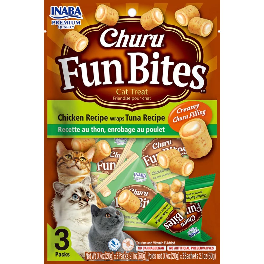 Inaba Churu Fun Bites 2.1Ozchkn Wraps Tuna 3Ct - Pet Supplies - Inaba