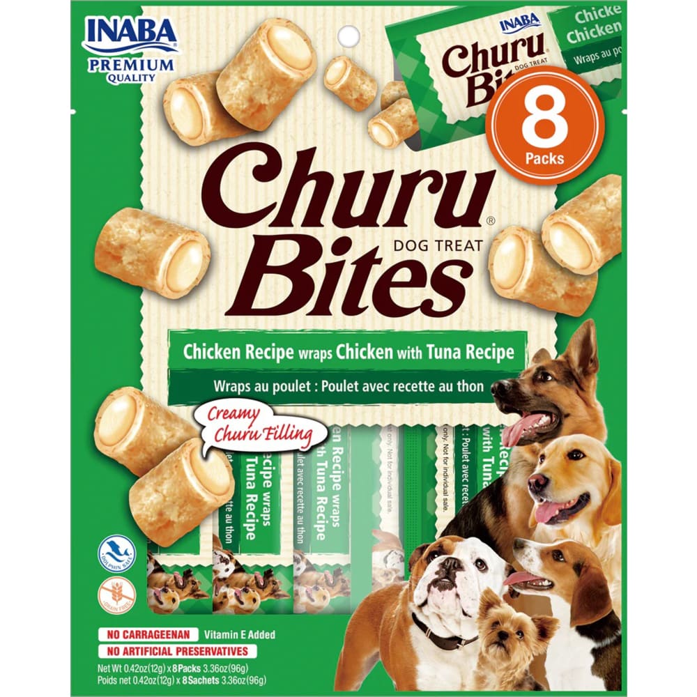 Inaba Dog Churu Bite Chicken Tuna Wraps 6Ct-3.36Oz - Pet Supplies - Inaba