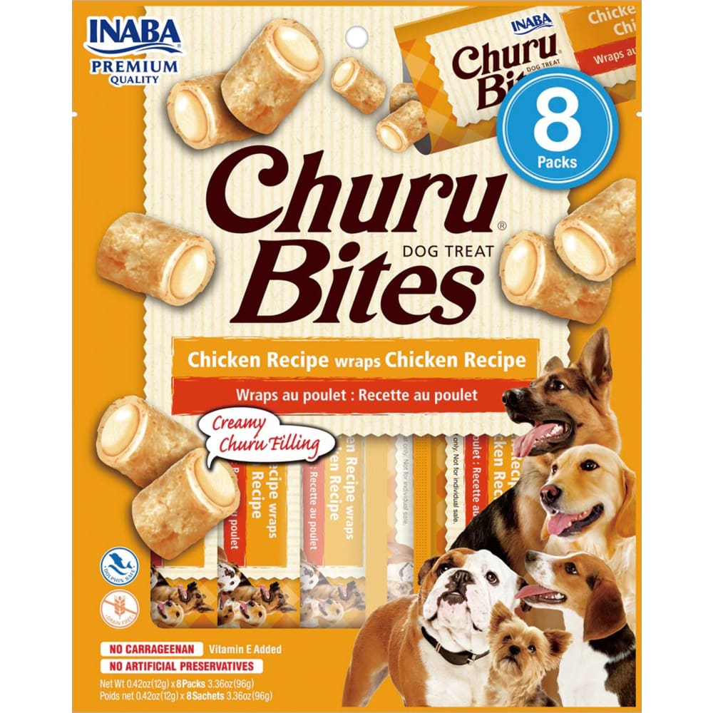 Inaba Dog Churu Bite Chicken Wraps 6Ct-3.36Oz - Pet Supplies - Inaba