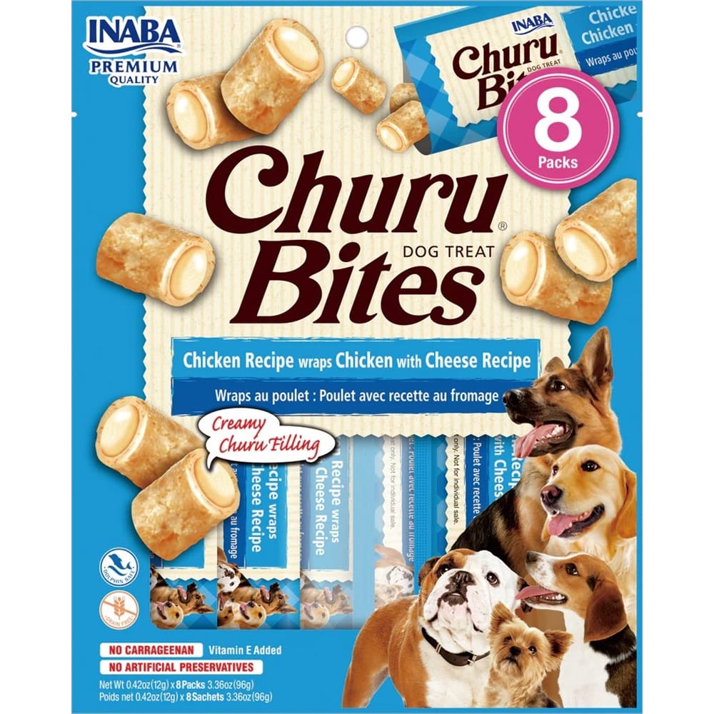 Inaba Dog Churu Bite Chken Cheese Wraps 6Ct-3.36Oz - Pet Supplies - Inaba