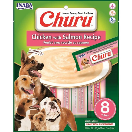 Inaba Dog Churu Chicken Salmon 6Ct-5.6Oz - Pet Supplies - Inaba