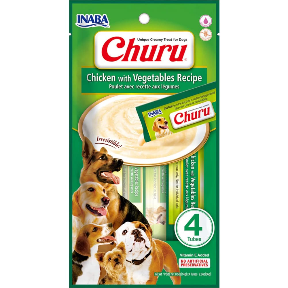 Inaba Dog Churu Tubes Chicken Vegetables 6Ct-2Oz - Pet Supplies - Inaba