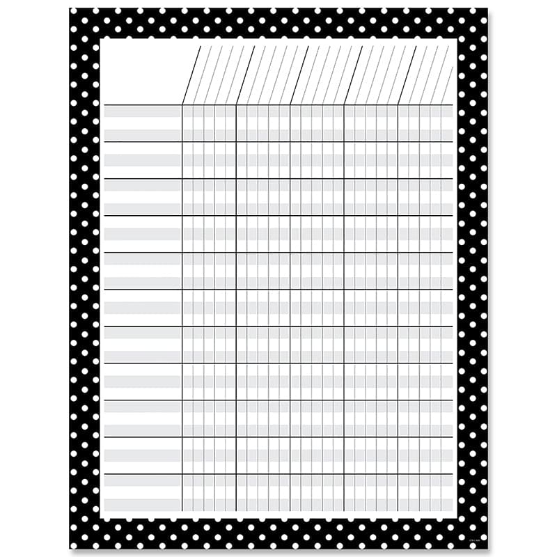 Incentive Chart Black White Dots (Pack of 12) - Incentive Charts - Creative Teaching Press