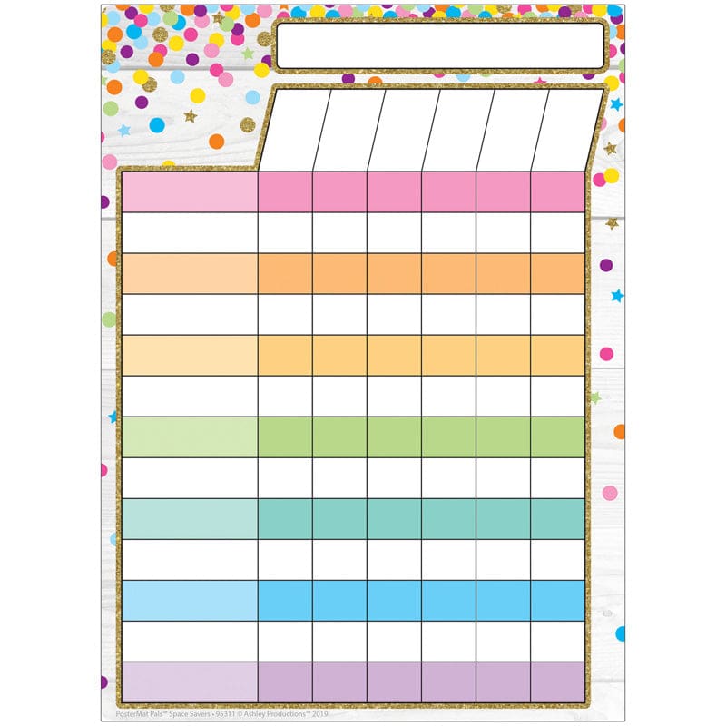 Incentive Chart Confetti Postermat Pals Smart Poly Single Sided (Pack of 12) - Incentive Charts - Ashley Productions