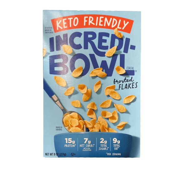 Incredi-Bowl Incredi-Bowl™ Frosted Flakes, Keto Friendly Cereal, High Protein Breakfast Cereal, Gluten Free, Grain Free Cereal, 8 ounces