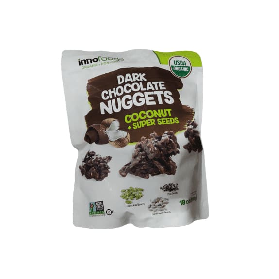 Innofoods Organic Dark Chocolate Nuggets with Coconut & Super Seeds, 18 oz - ShelHealth.Com