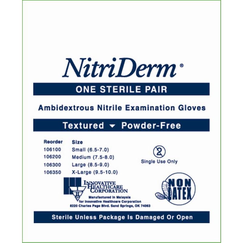 Innovative Healthcare Glove Nitrile Sterile Exam Medium Box of 50 - Gloves >> Nitrile - Innovative Healthcare