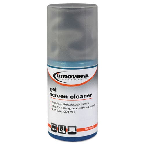 Innovera Anti-static Gel Screen Cleaner With Gray Microfiber Cloth 4 Oz Spray Bottle - School Supplies - Innovera®