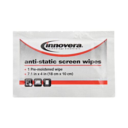 Innovera Antistatic Screen Cleaning Wipes Cloth 4.75 X 7.25 White 100/pack - School Supplies - Innovera®