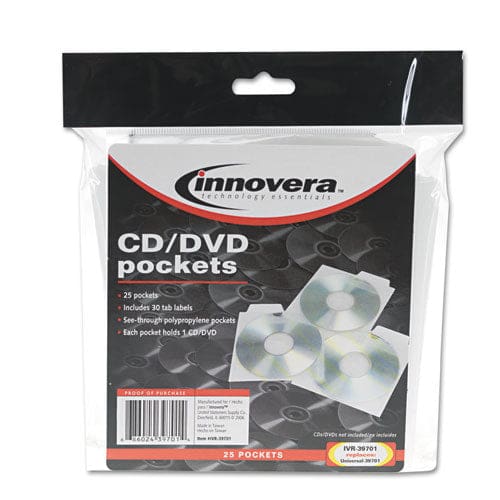 Innovera Cd/dvd Pockets 1 Disc Capacity Clear 25/pack - Technology - Innovera®