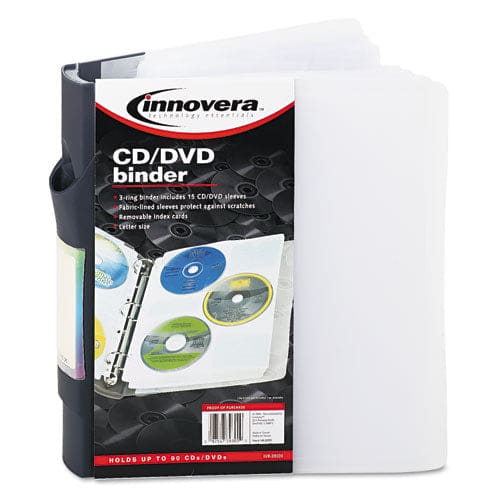 Innovera Cd/dvd Three-ring Refillable Binder Holds 90 Discs Midnight Blue/clear - Technology - Innovera®
