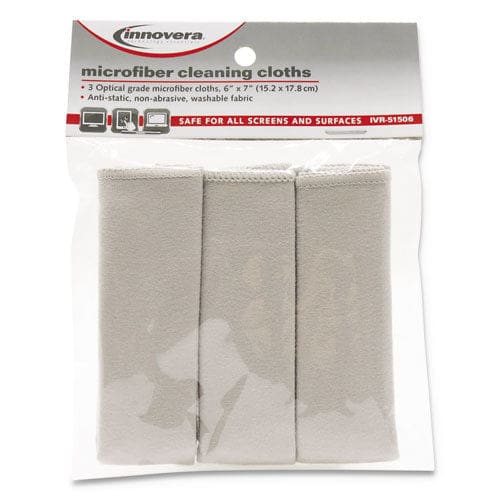 Innovera Microfiber Cleaning Cloths 6 X 7 Unscented Gray 3/pack - Janitorial & Sanitation - Innovera®