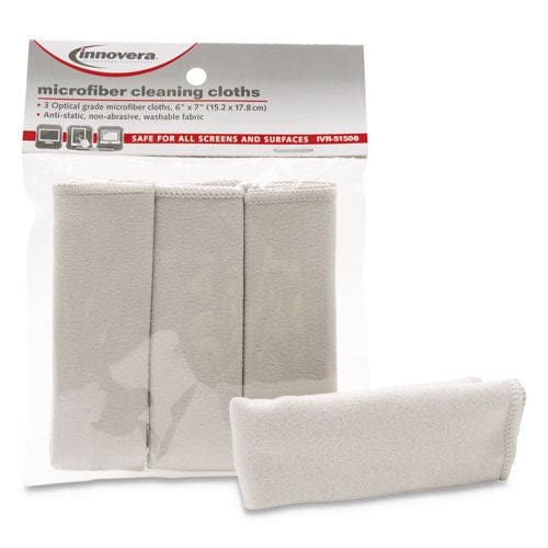 Innovera Microfiber Cleaning Cloths 6 X 7 Unscented Gray 3/pack - Janitorial & Sanitation - Innovera®