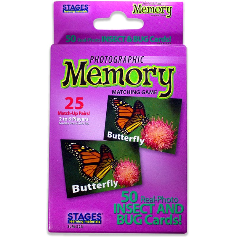 Insects & Bugs Photographic Memory Matching Game (Pack of 8) - Games - Stages Learning Materials