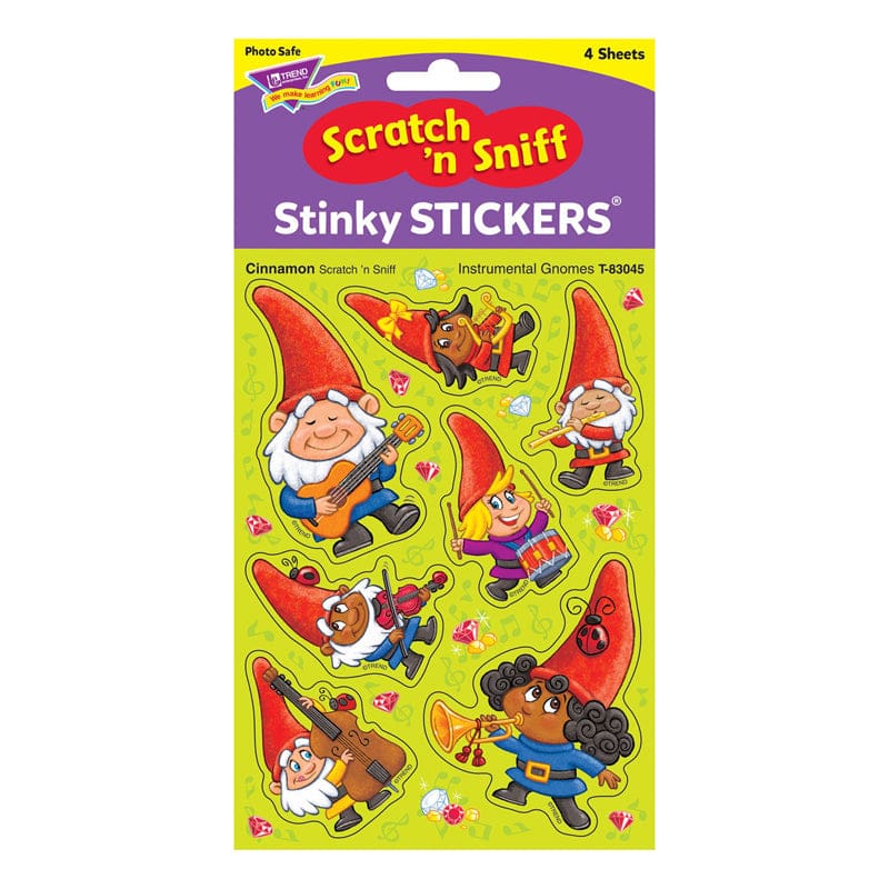 Instrumental Gnomes/Cinnamn Stickrs 24Ct (Pack of 12) - Stickers - Trend Enterprises Inc.
