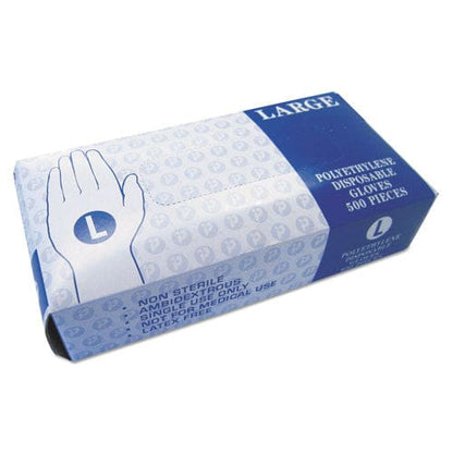Inteplast Group Embossed Polyethylene Disposable Gloves Large Powder-free Clear 500/box 4 Boxes/carton - Janitorial & Sanitation - Inteplast