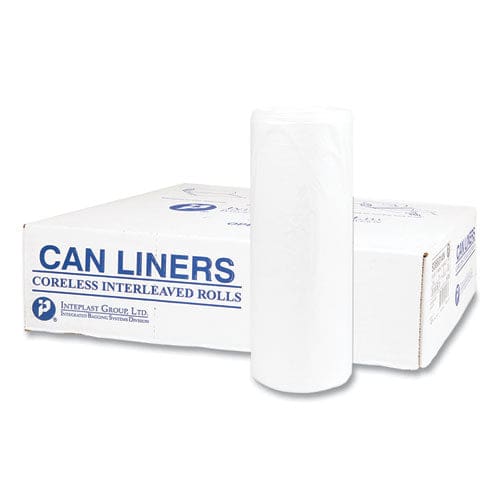 Inteplast Group High-density Commercial Can Liners Value Pack 60 Gal 12 Microns 38 X 58 Clear 25 Bags/roll 8 Rolls/carton - Janitorial &