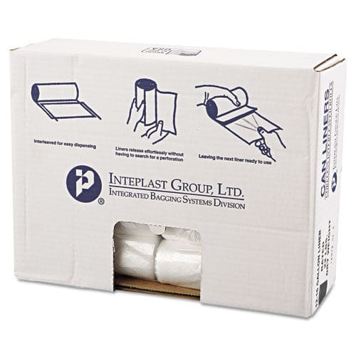 Inteplast Group High-density Commercial Can Liners Value Pack 60 Gal 14 Microns 38 X 58 Clear 25 Bags/roll 8 Rolls/carton - Janitorial &