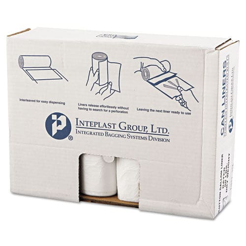 Inteplast Group High-density Commercial Can Liners Value Pack 60 Gal 14 Microns 43 X 46 Clear 25 Bags/roll 8 Rolls/carton - Janitorial &