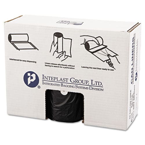 Inteplast Group High-density Commercial Can Liners Value Pack 60 Gal 19 Microns 38 X 58 Black 25 Bags/roll 6 Rolls/carton - Janitorial &